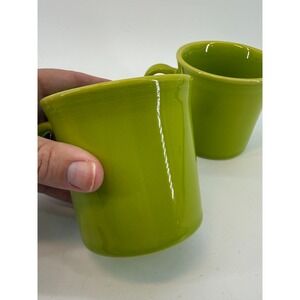 Fiesta Ware Green Ring Handle Homer Laughlin‎ HLC USA Set Of 2 Coffee Mugs